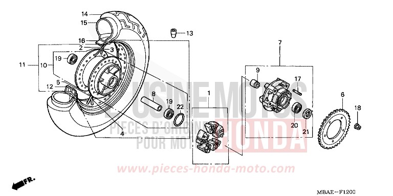 ROUE ARRIERE von Shadow Aero NOIR (NH1X) von 2000